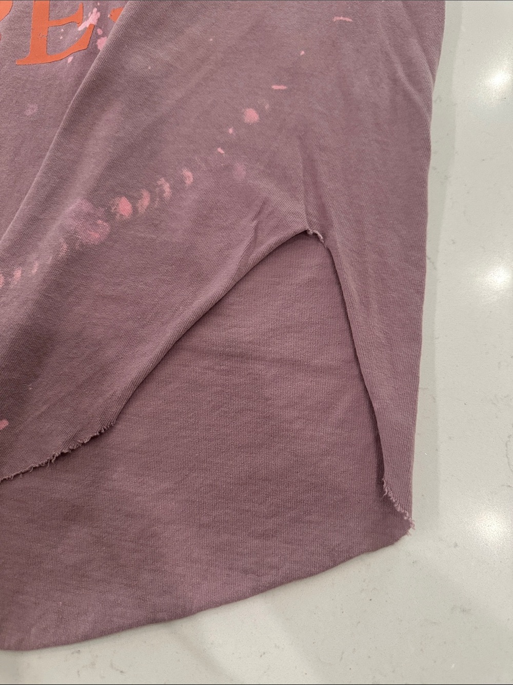 Pebby Forevee- Good Vibes Short Sleeve Tee - Mauve with Orange Print- XL - Picture 4 of 7